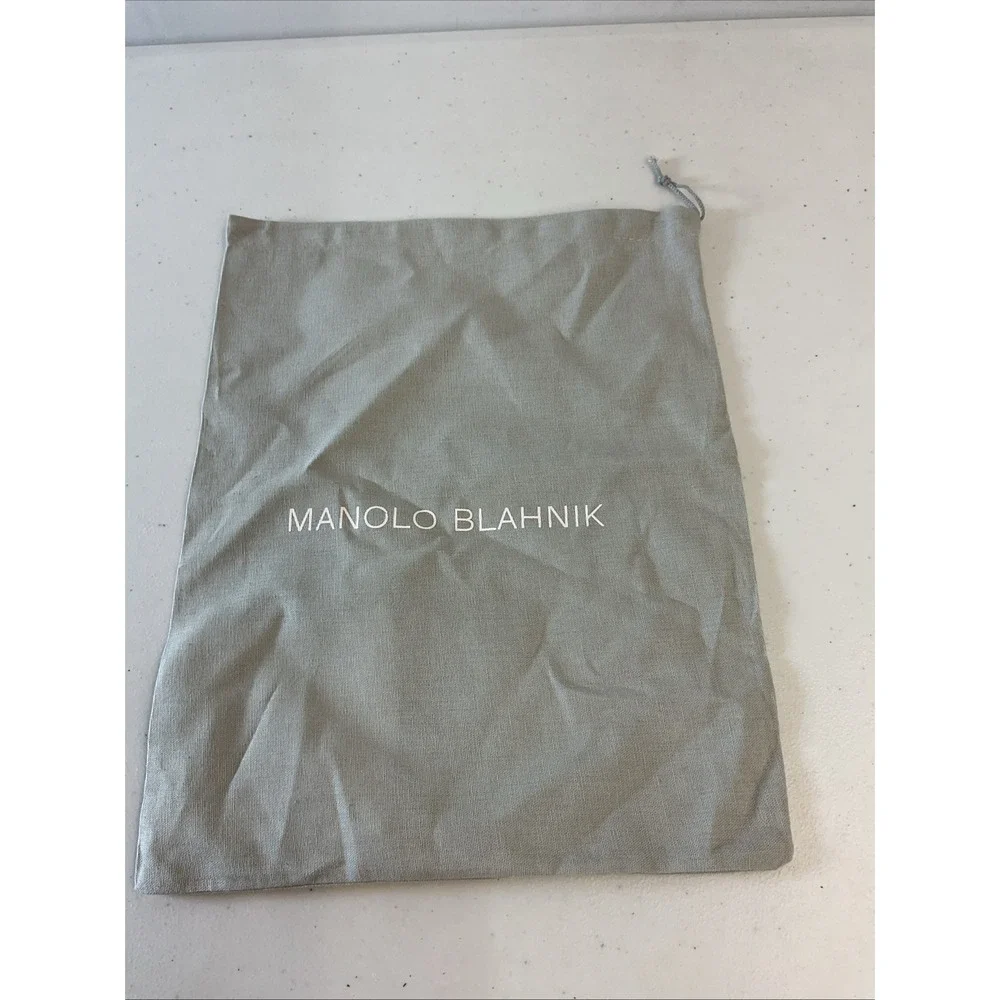 Authentic Manolo Blahnik Dust Bag Gray Drawstring 10.5